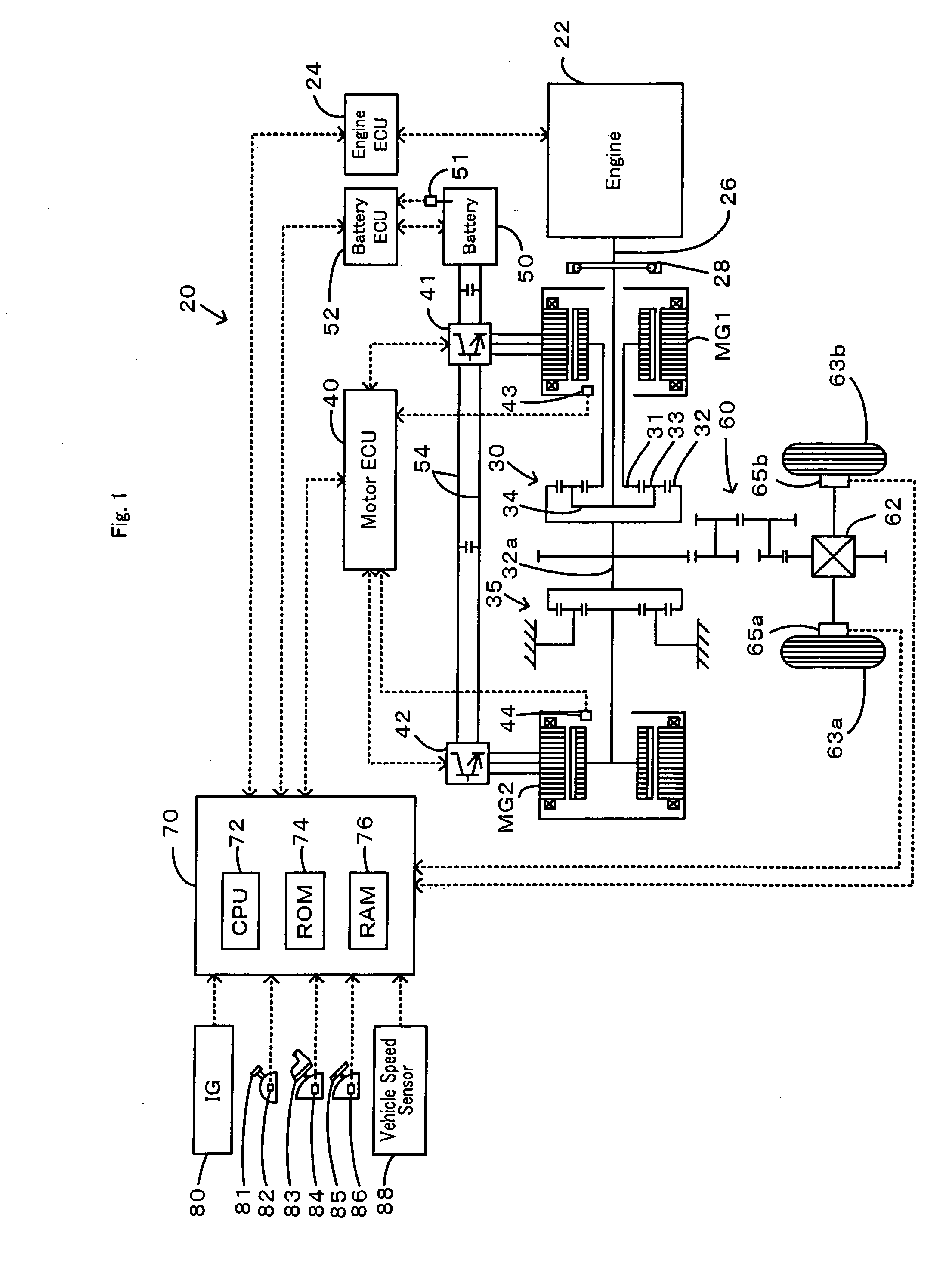 Power Output Apparatus, Control Method of Power Output Apparatus, and Vehicle Equipped With Power Output Apparatus