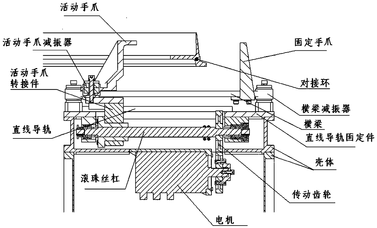 Docking ring capturing and locking mechanism and capturing and locking method