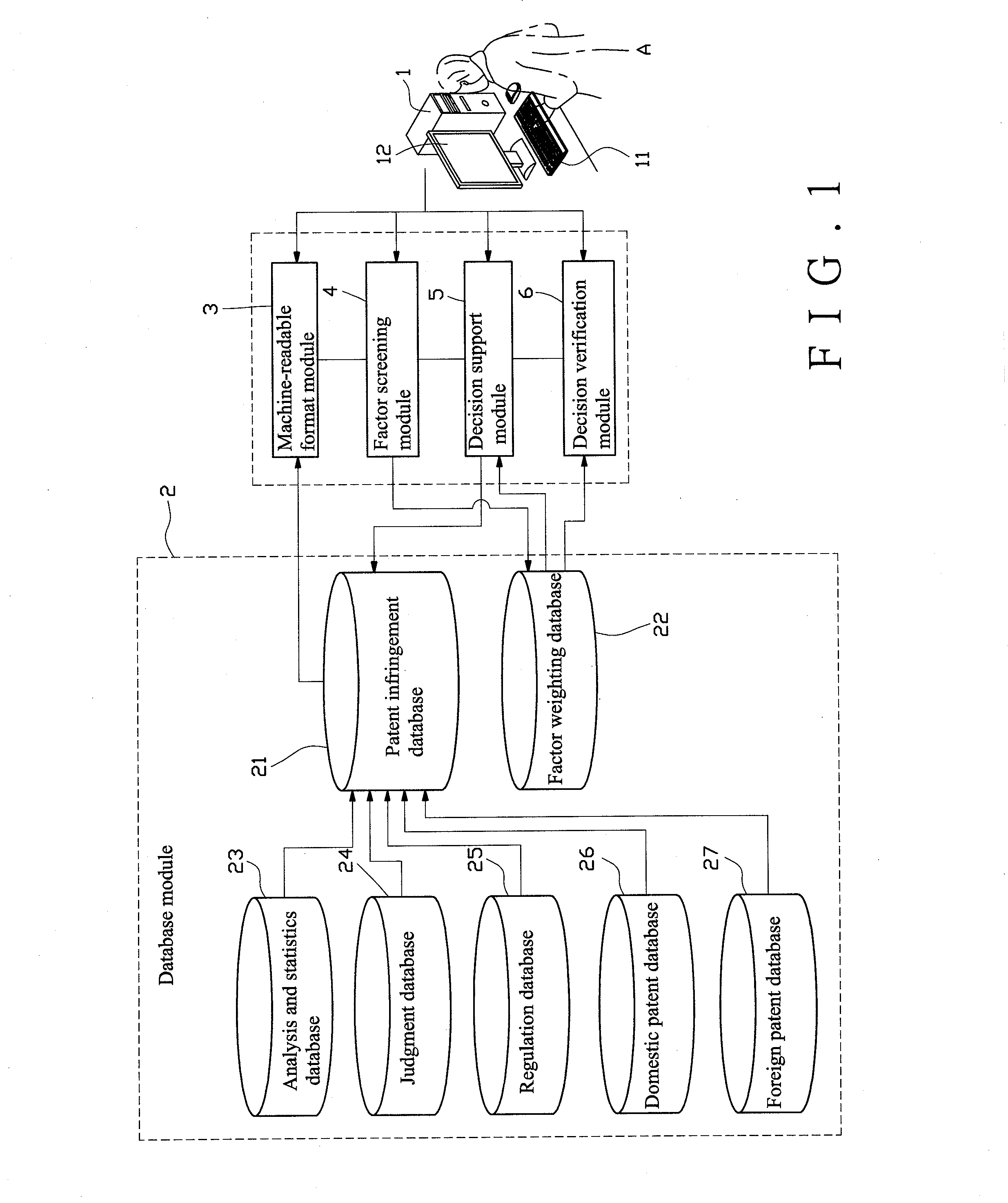 Compensation evaluating support system for judgment of patent infringement