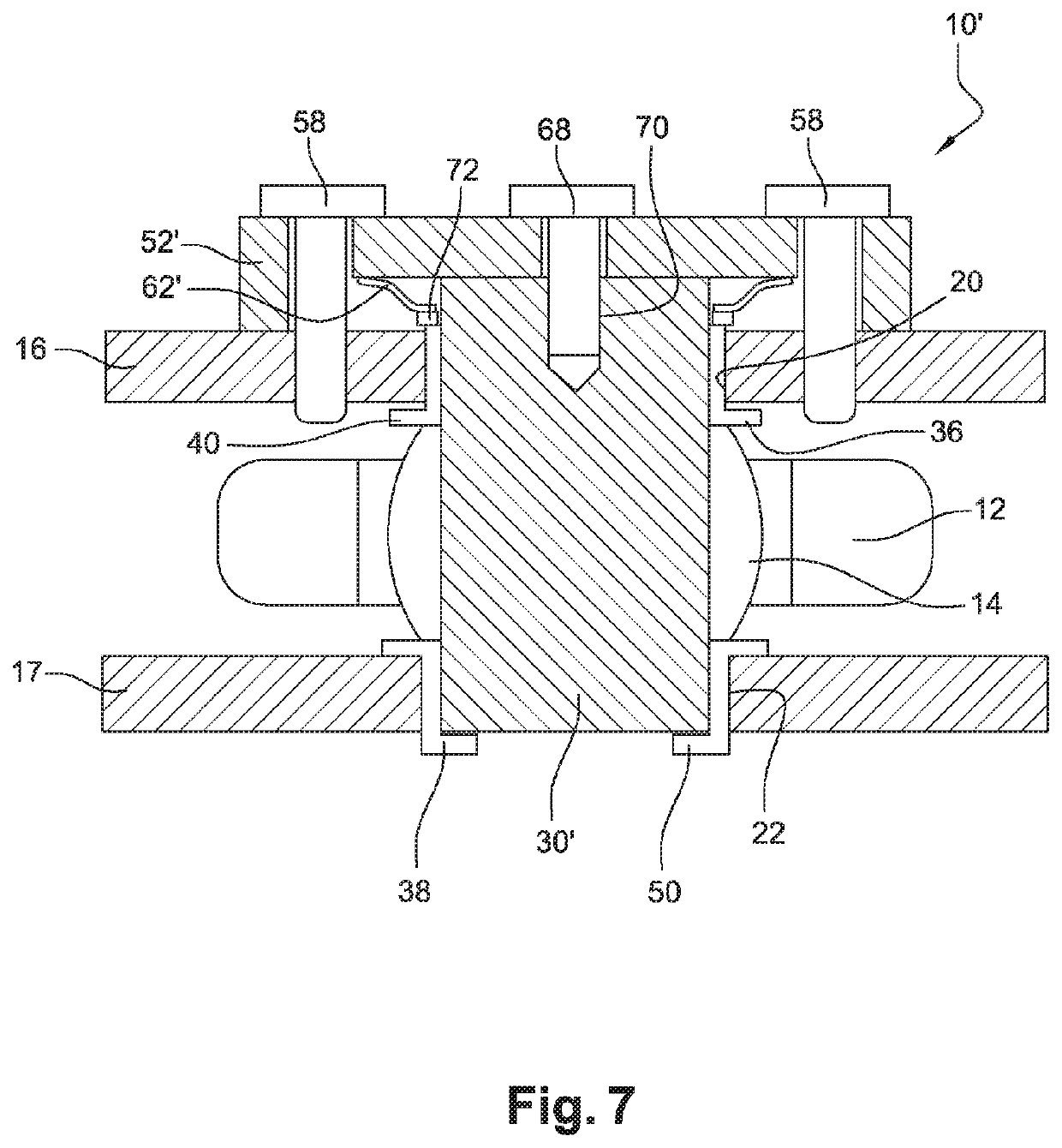 Ball joint device for a turbine engine