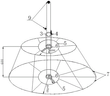 Concrete unloading device for foundation construction of wind power plant