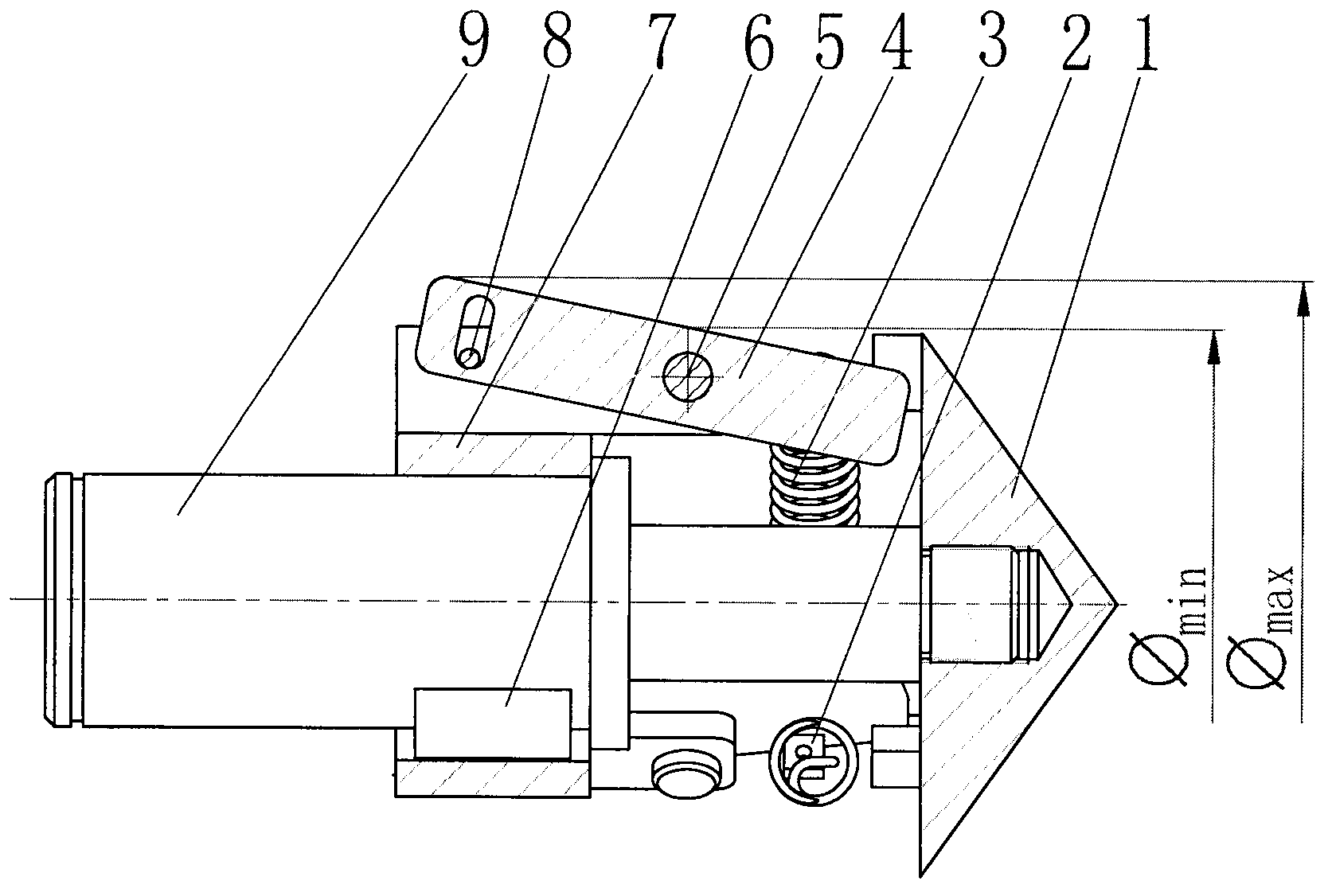 Baboon drum-centering mechanism for bamboo breaking machine