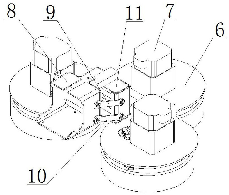 Three-disc-brush indoor cleaning robot chassis