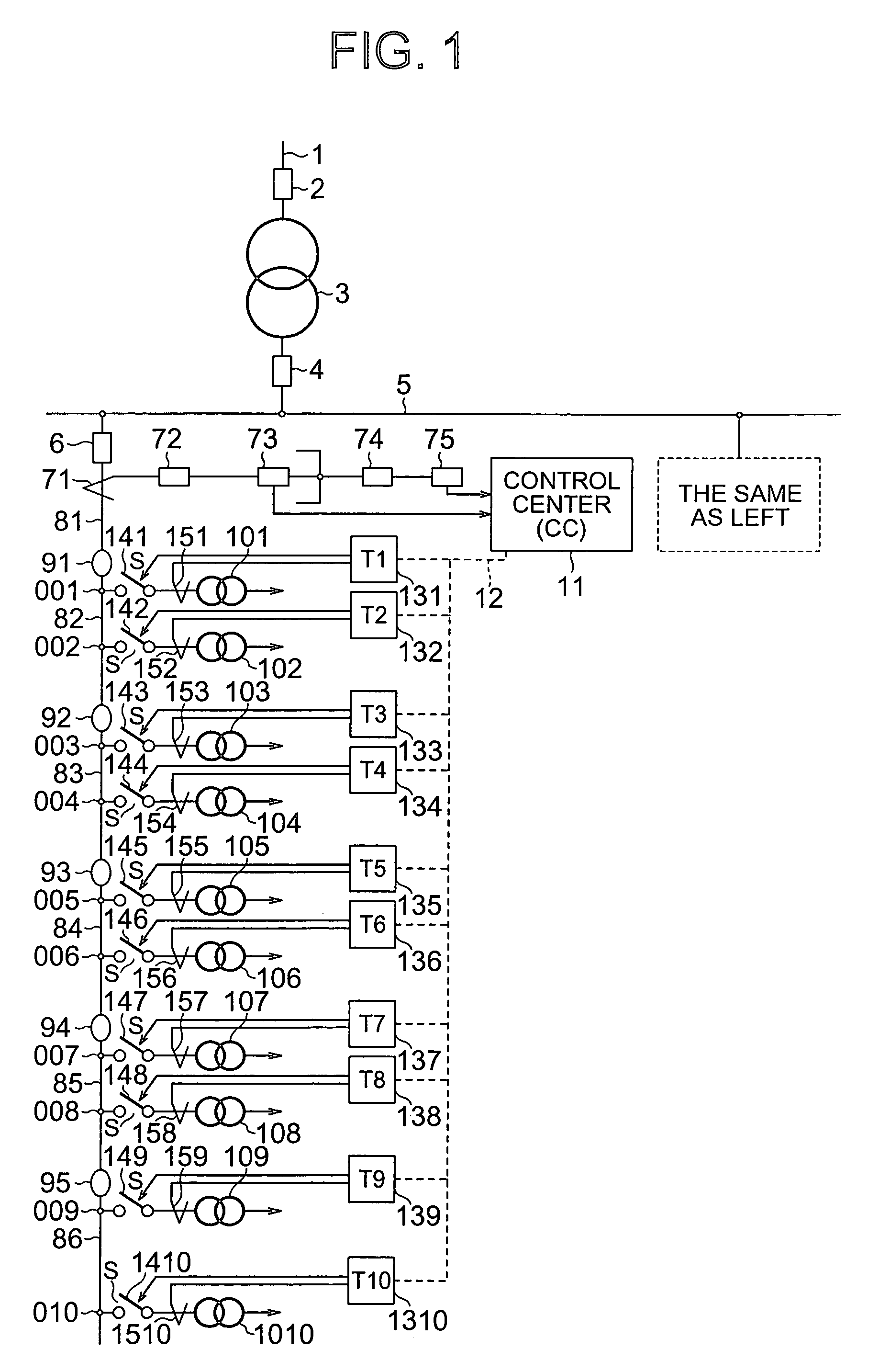 Control system for canceling load unbalance of three-phase circuit