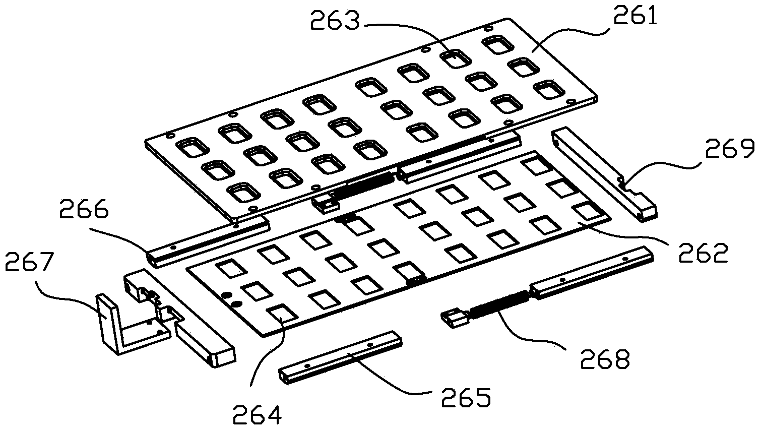 Stuffing feeding tray and off-line stuffing feeding device with same