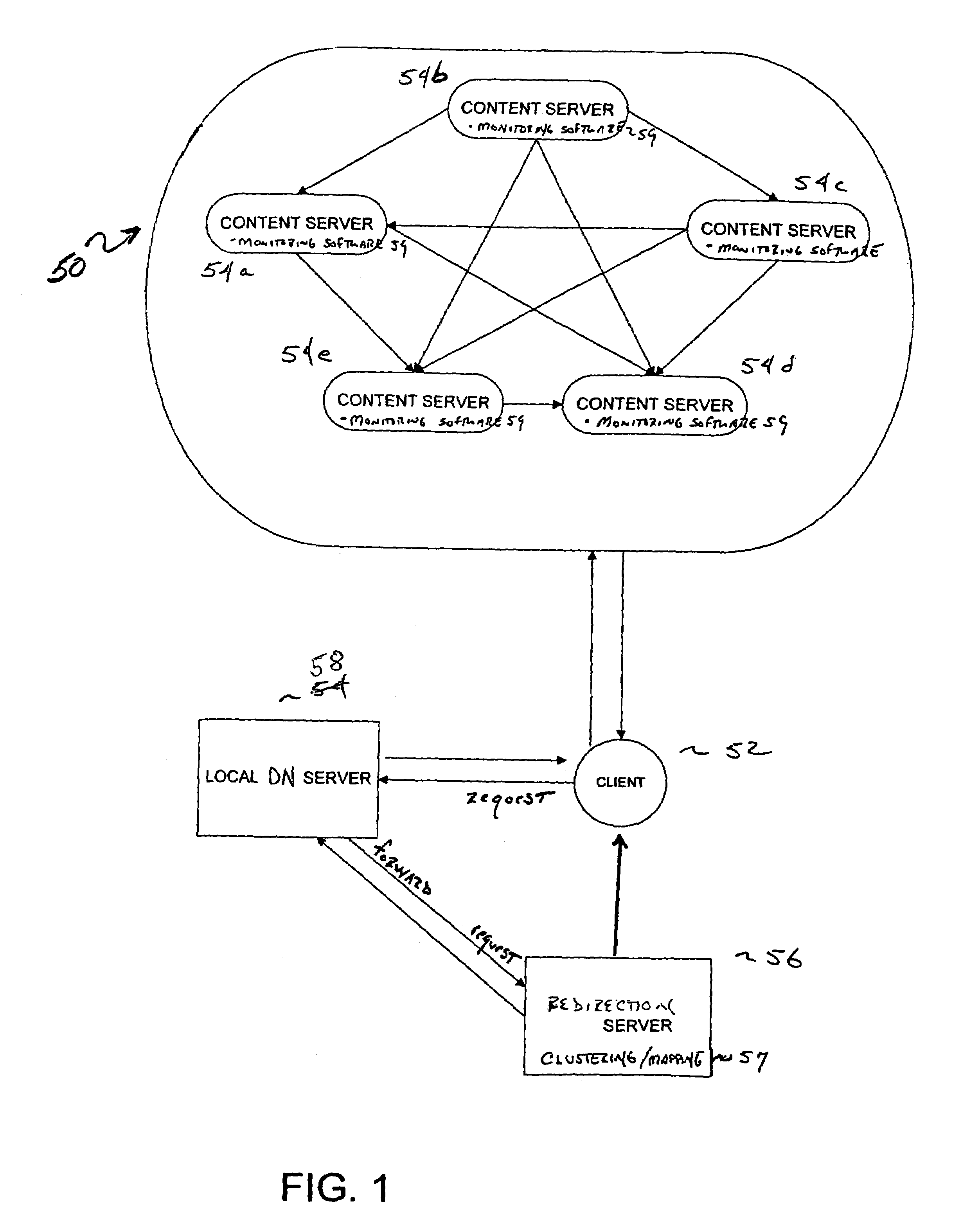 System and method for locating a closest server in response to a client domain name request