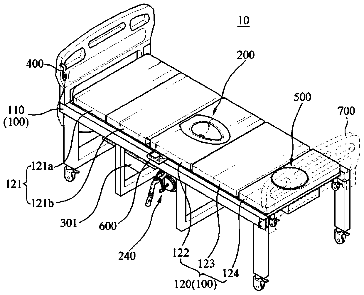 Patient bed system including defecation device having improved piping structure