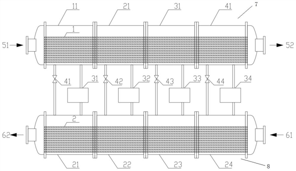 Multi-machine-head single-return-stroke segmented compression type water chilling unit