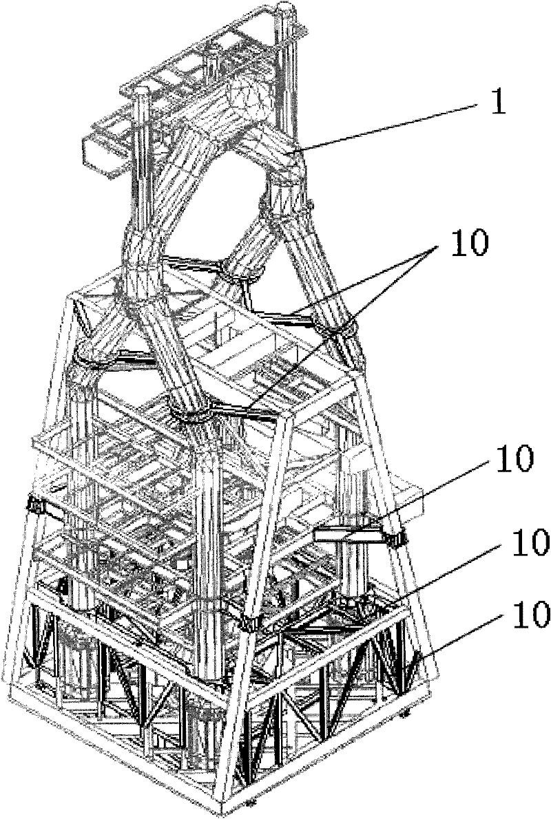 Method for integrally dismounting and installing furnace top system of blast furnace