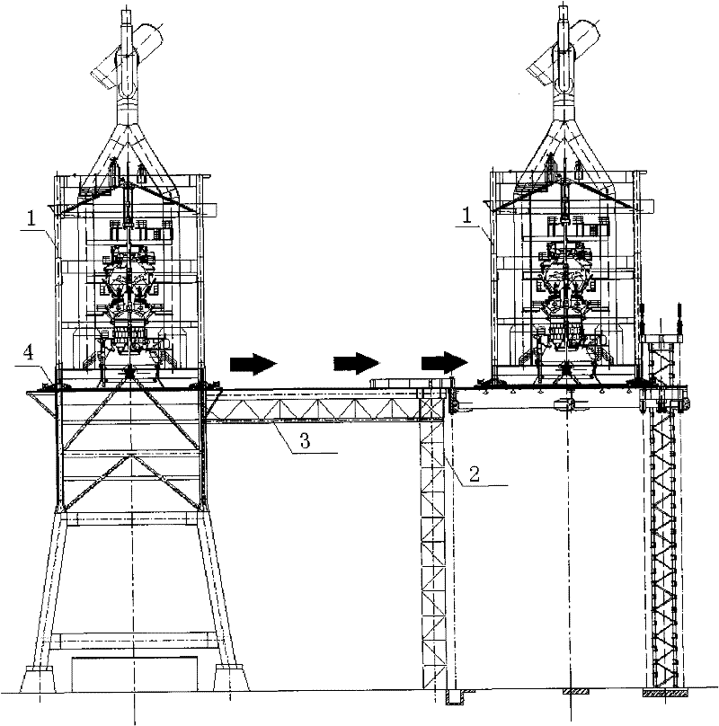 Method for integrally dismounting and installing furnace top system of blast furnace