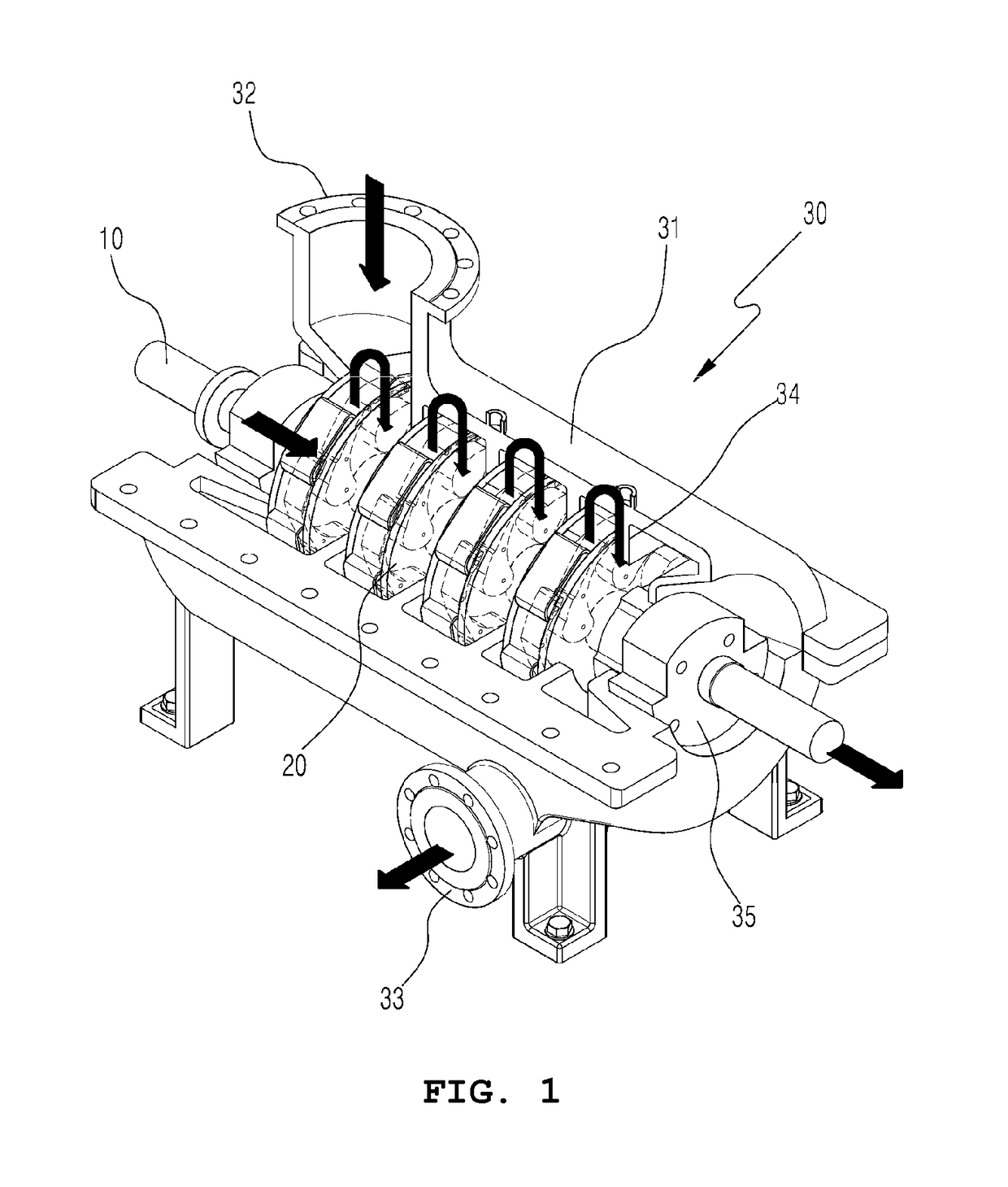 Reaction-type steam turbine