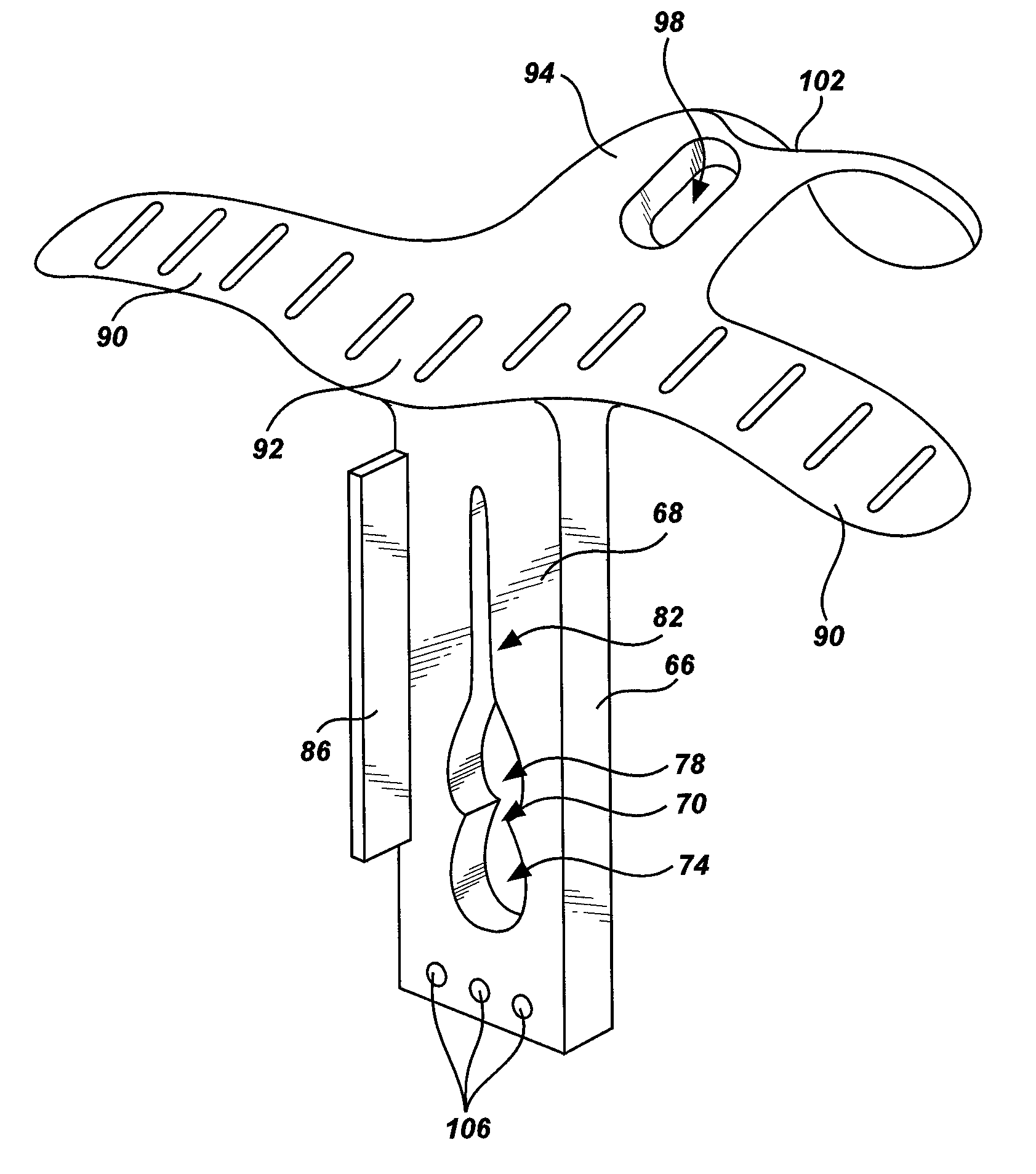 Tube slide clamp with extending finger grips