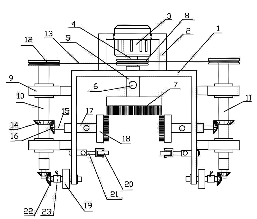 Square tube multiple face synchronous derusting machine