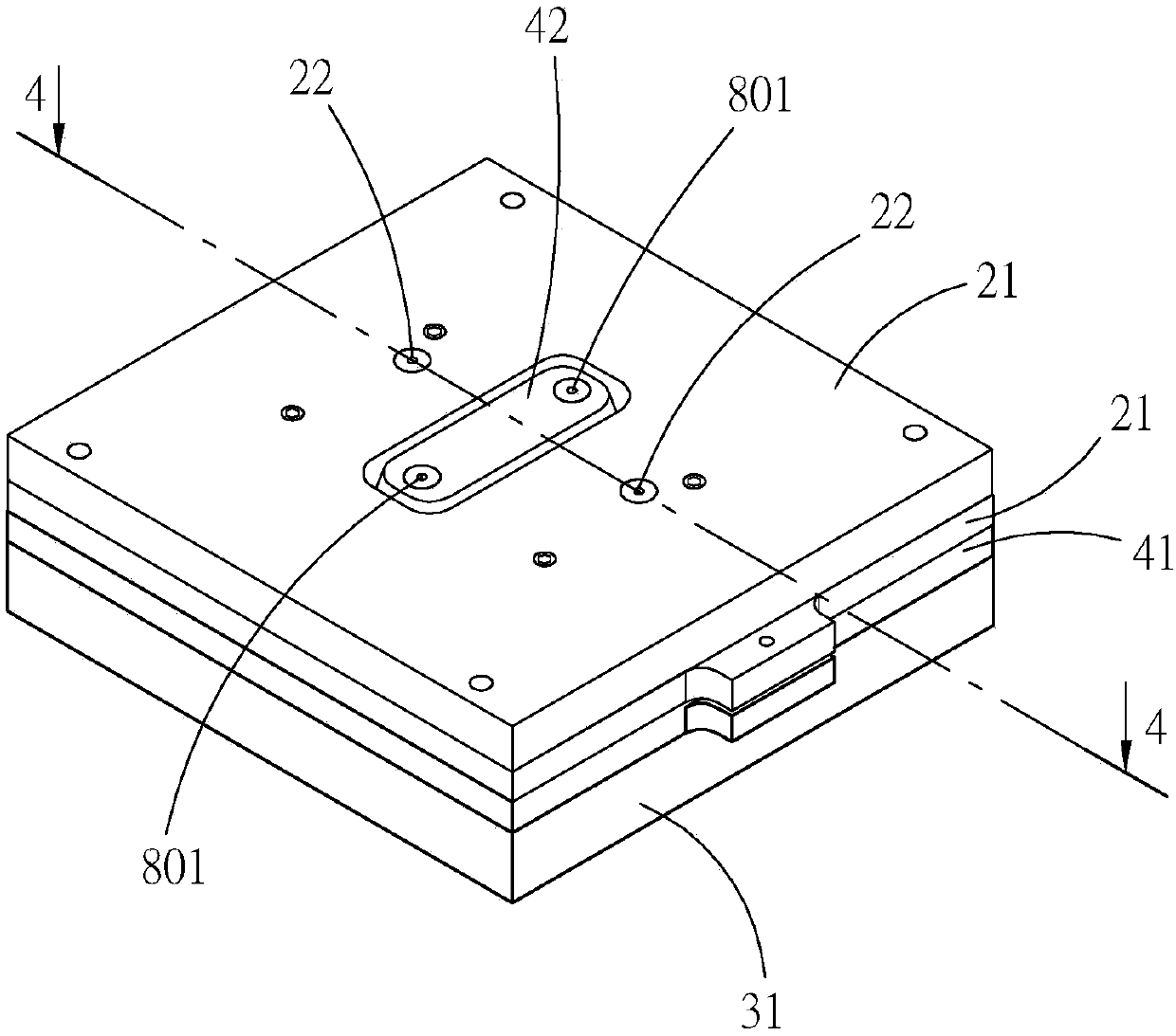 Injecting structure of high-molecular object forming mold