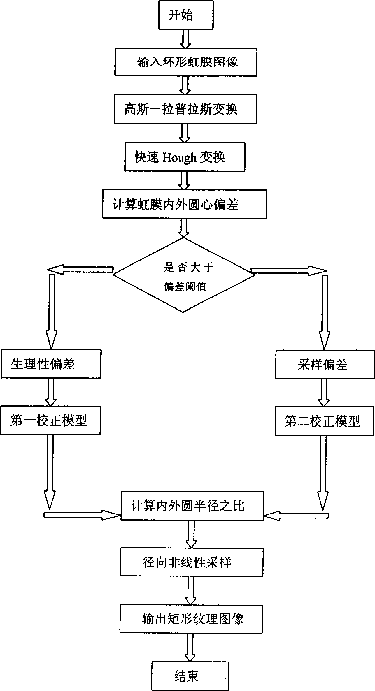 Iris marking normalization process method