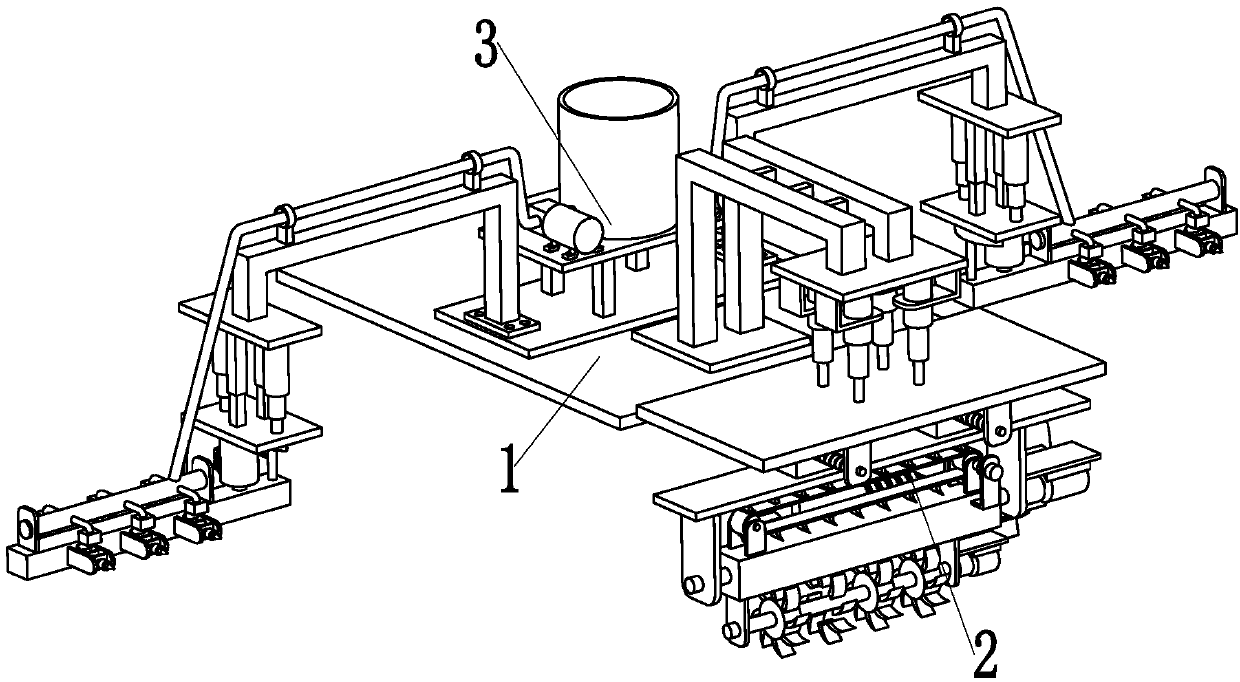 A soil loosening and watering all-in-one machine for planting crops in a greenhouse