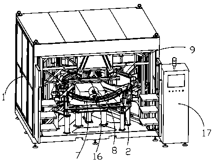 Automatic pasting and covering machine for pasting and covering adhesive tapes on curved panel