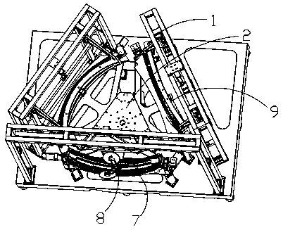 Automatic pasting and covering machine for pasting and covering adhesive tapes on curved panel