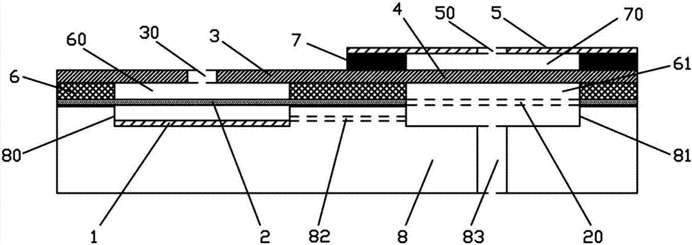 Wide-range high-precision double film-integrated capacitive pressure sensor and manufacturing method