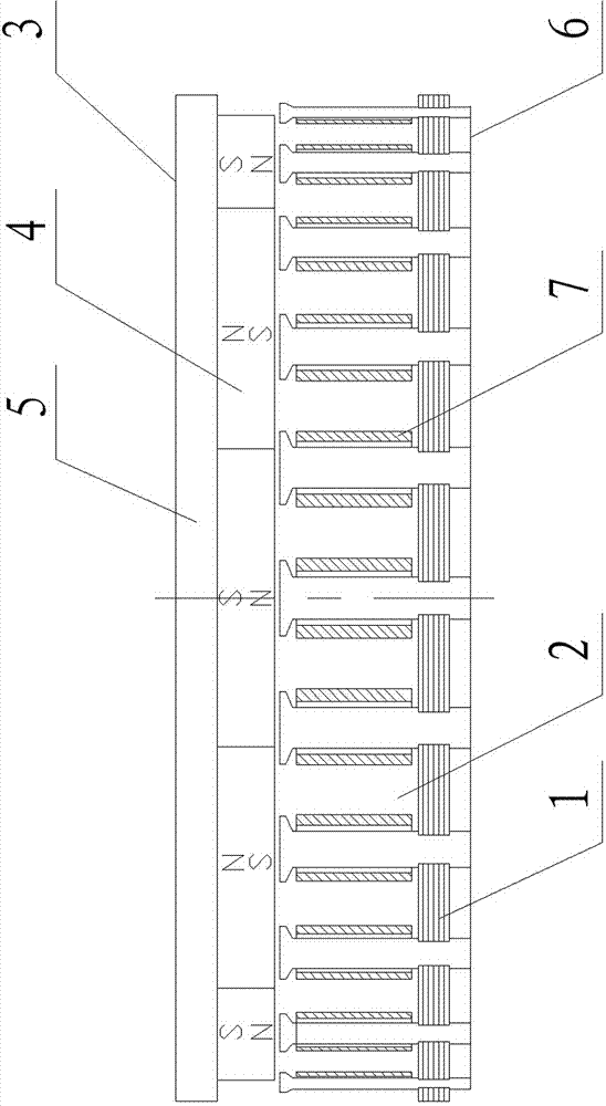 Stator magnetic circuit structure for axial magnetic circuit permanent magnet motor