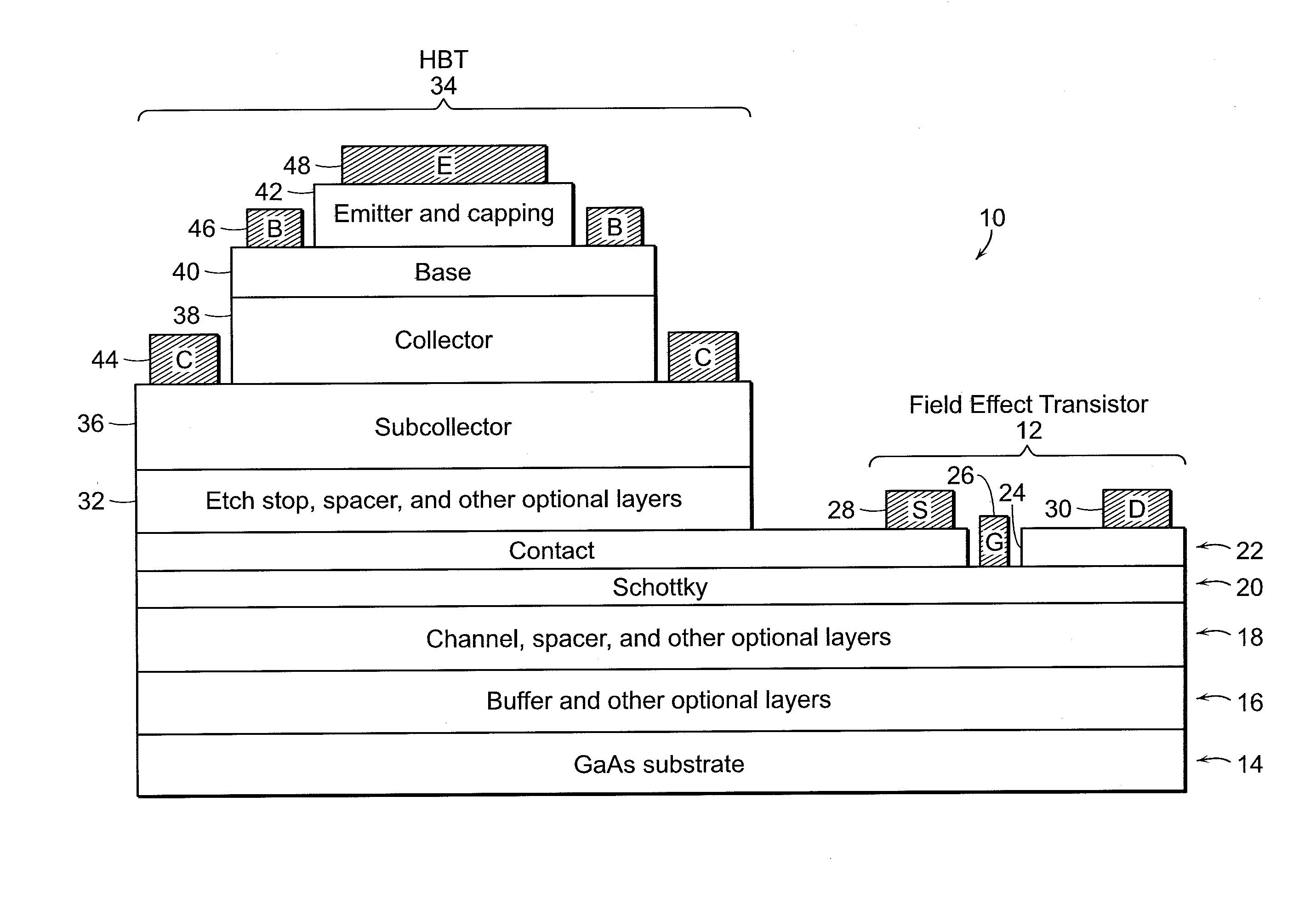 Bipolar high electron mobility transistor and methods of forming same