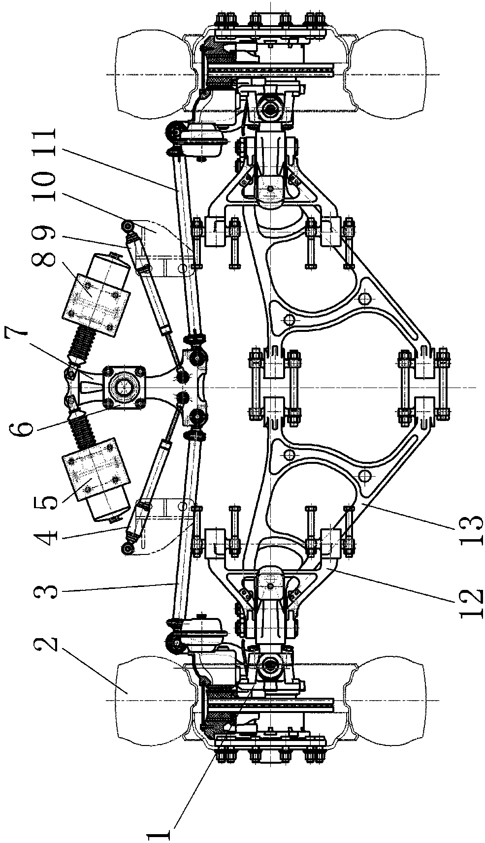 Follow-up steering mechanism and independent suspension support bridge using same