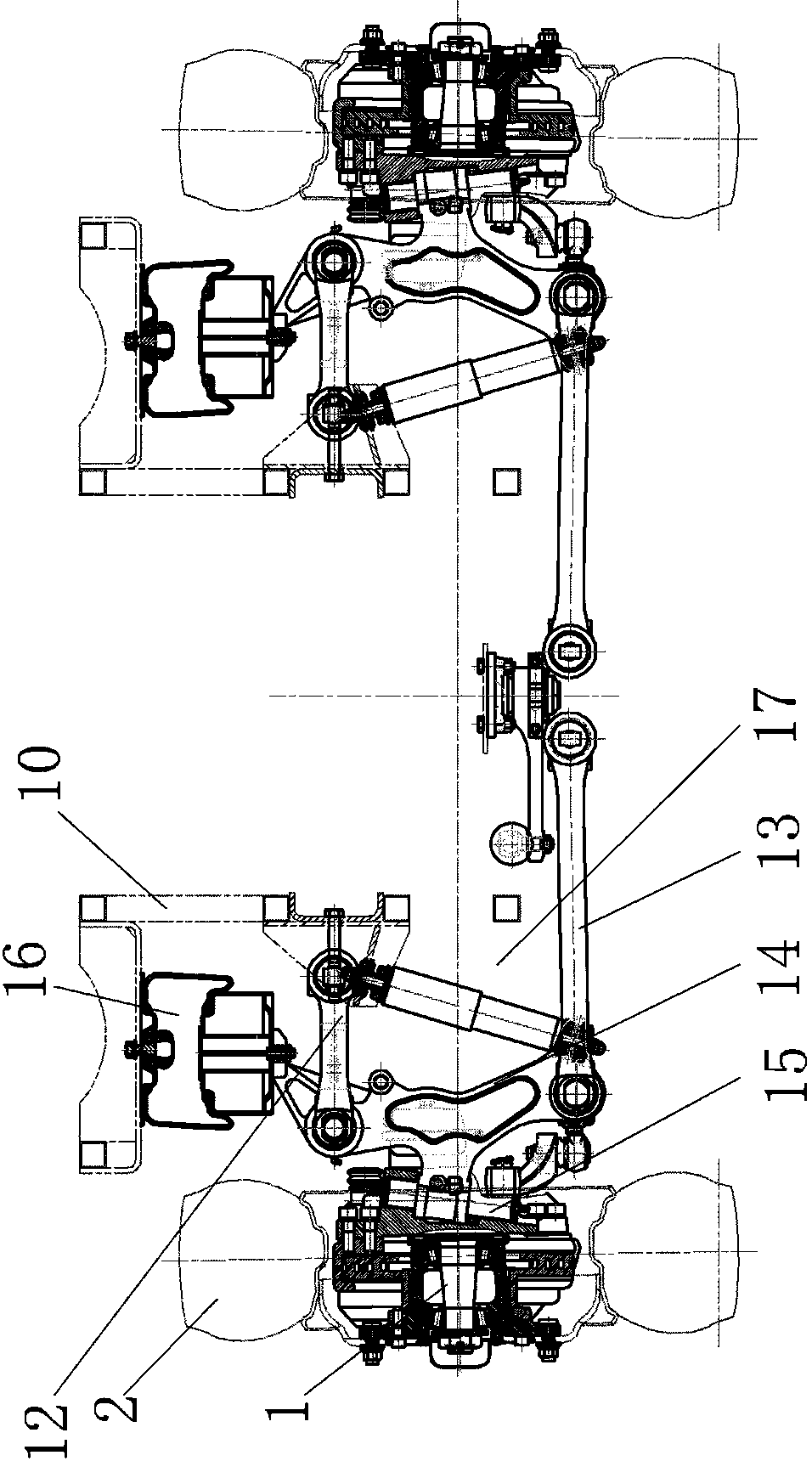 Follow-up steering mechanism and independent suspension support bridge using same