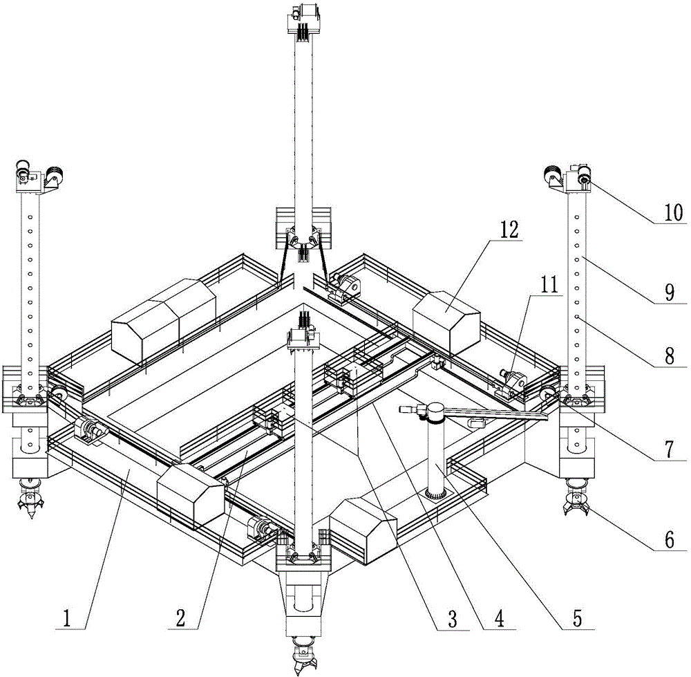 Novel multifunctional work platform at shallow sea