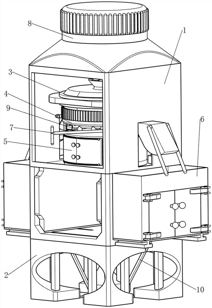 Powdery medicine grinding and collecting device