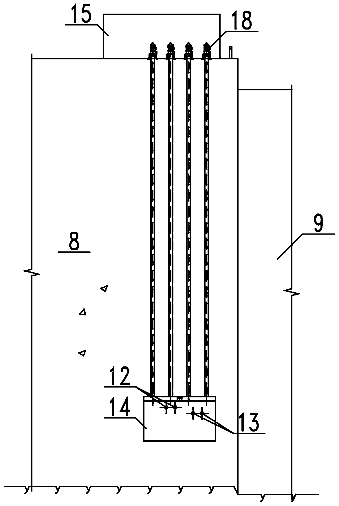 Maintenance system of large-water-depth bucket type stilling pool and implementation method