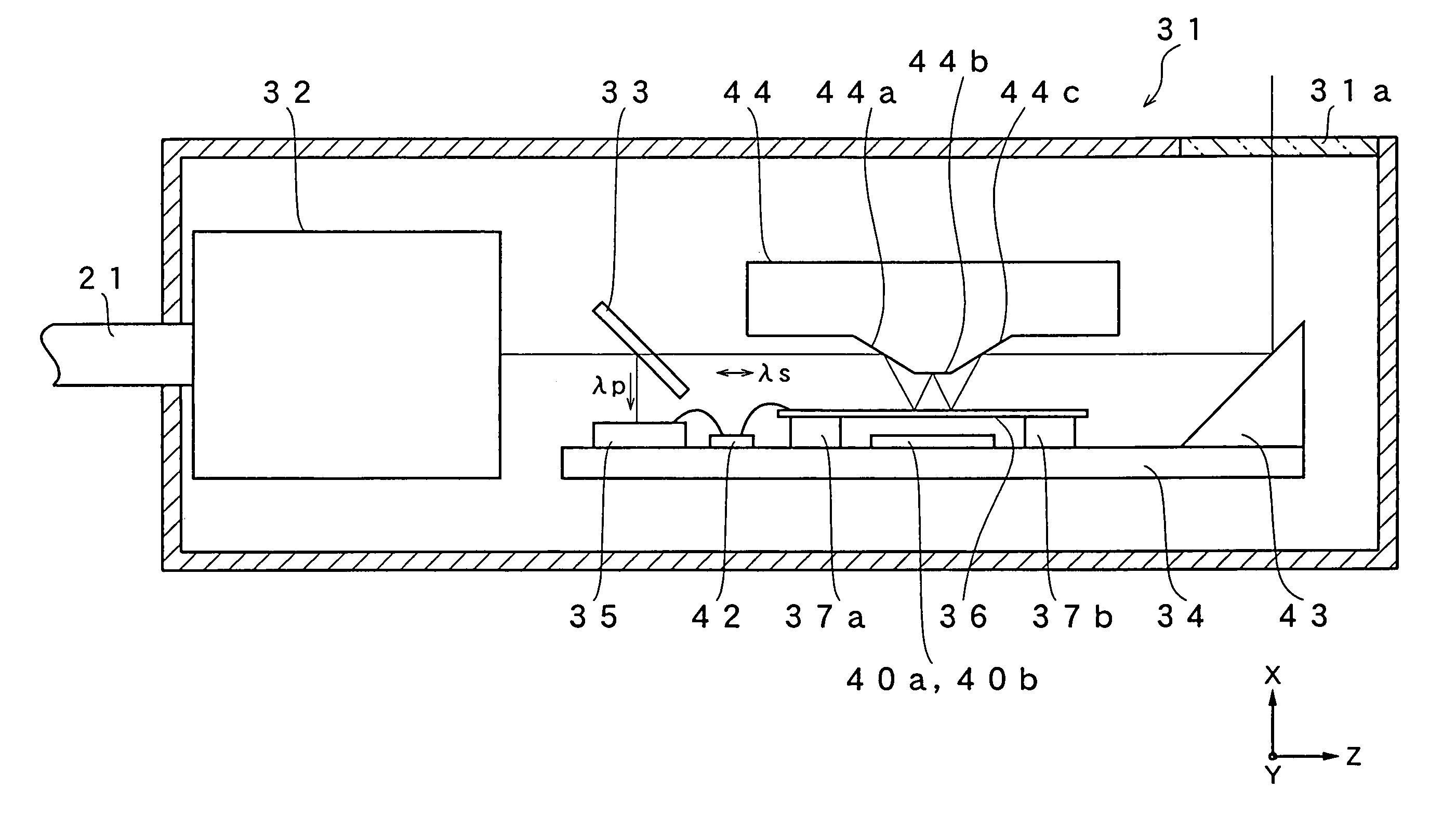 Optical deflection probe and optical deflection probe device