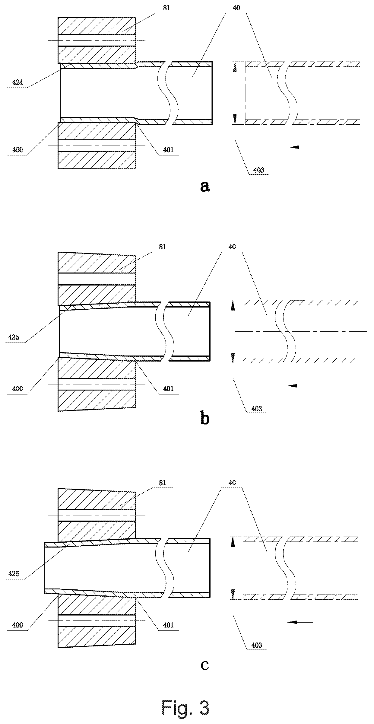 Method, module, and apparatus for roll-processing external pipe thread, and external pipe thread production line