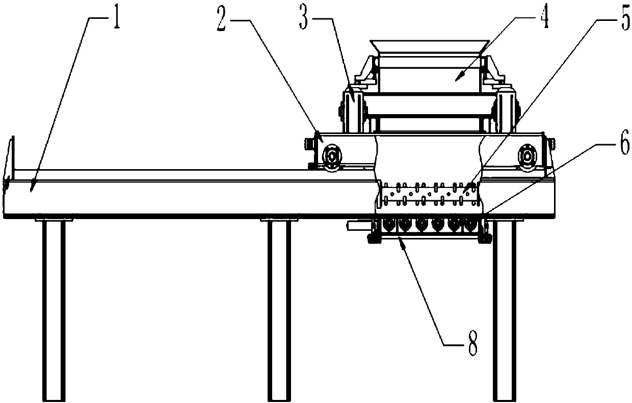 Concrete spreading experimental platform with functions of precise positioning and fine spreading