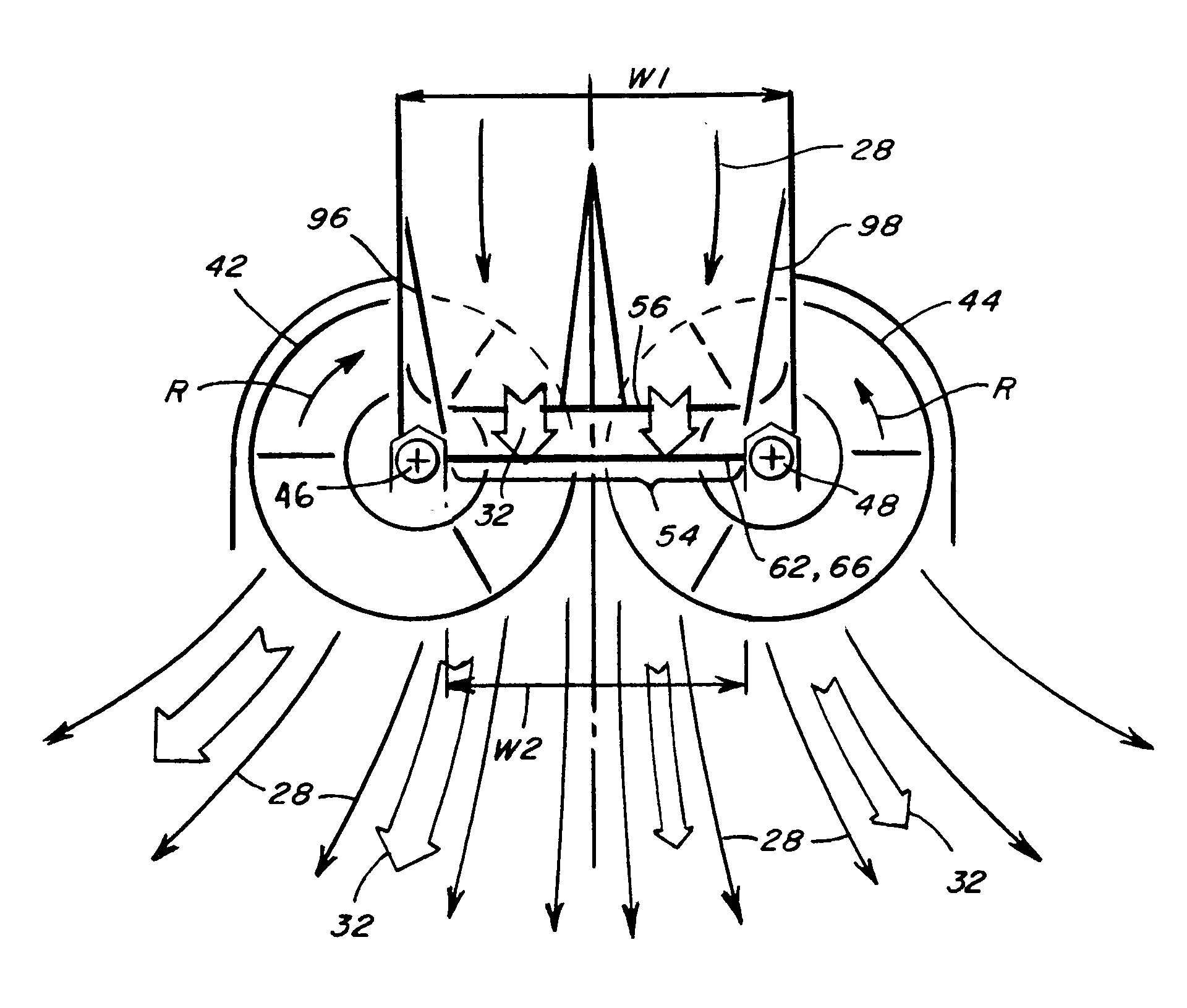 Crop residue distribution apparatus and system with cooperatively movable deflector door and spreader assembly