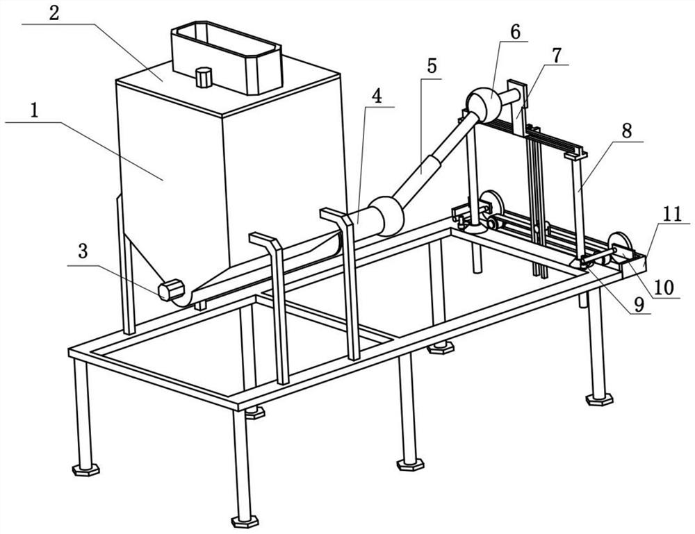 Mortar spraying device with gradually-changed spraying direction