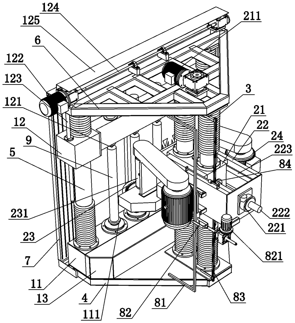 A multi-head vertical stone processing equipment