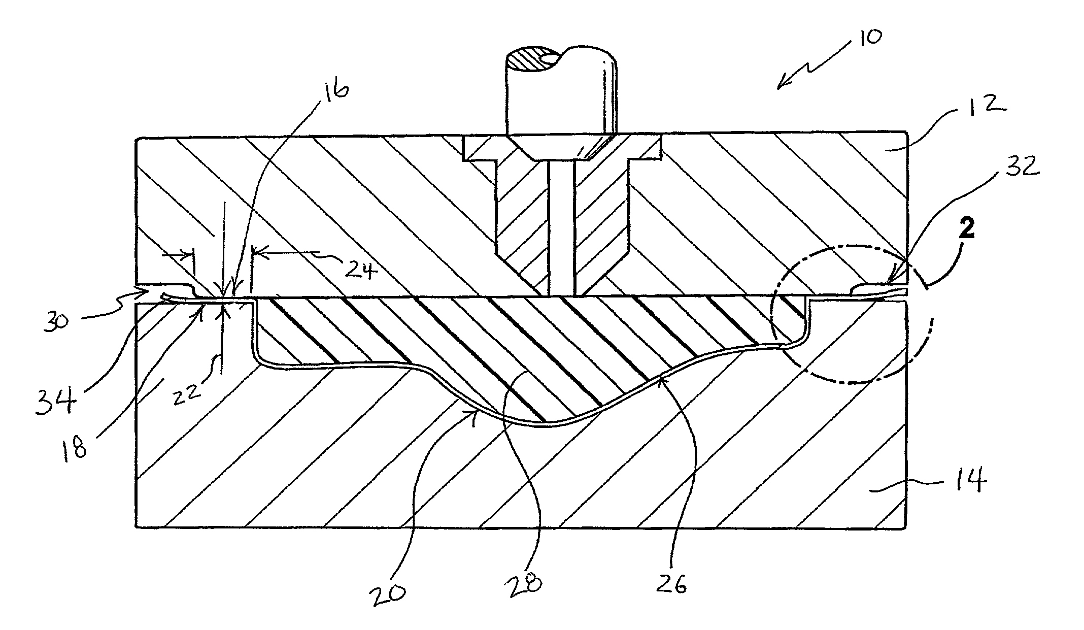 Assembly for holding plastic film within a mold