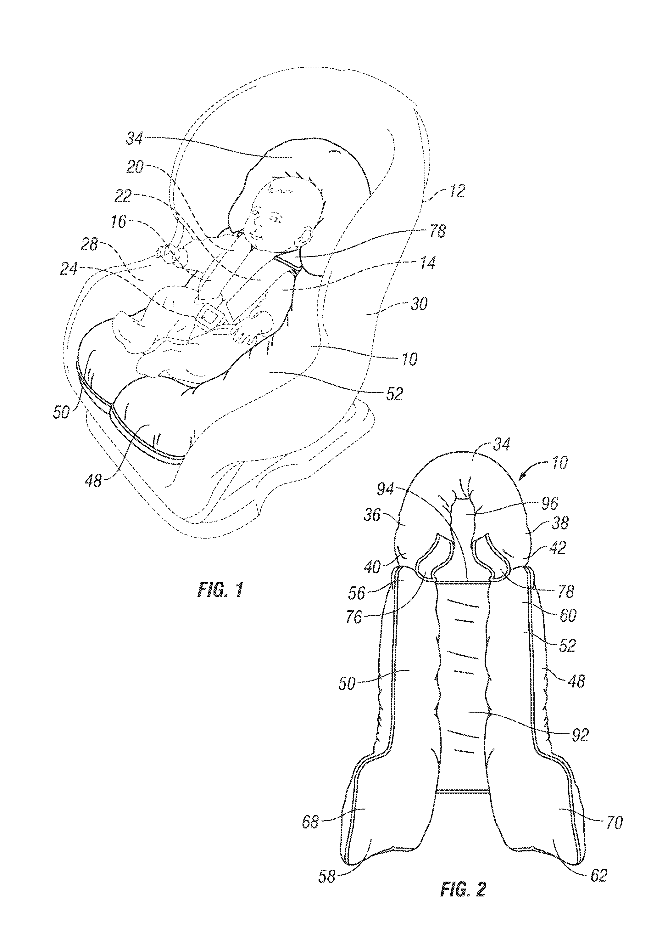 Car seat insert with elastic under-body panel