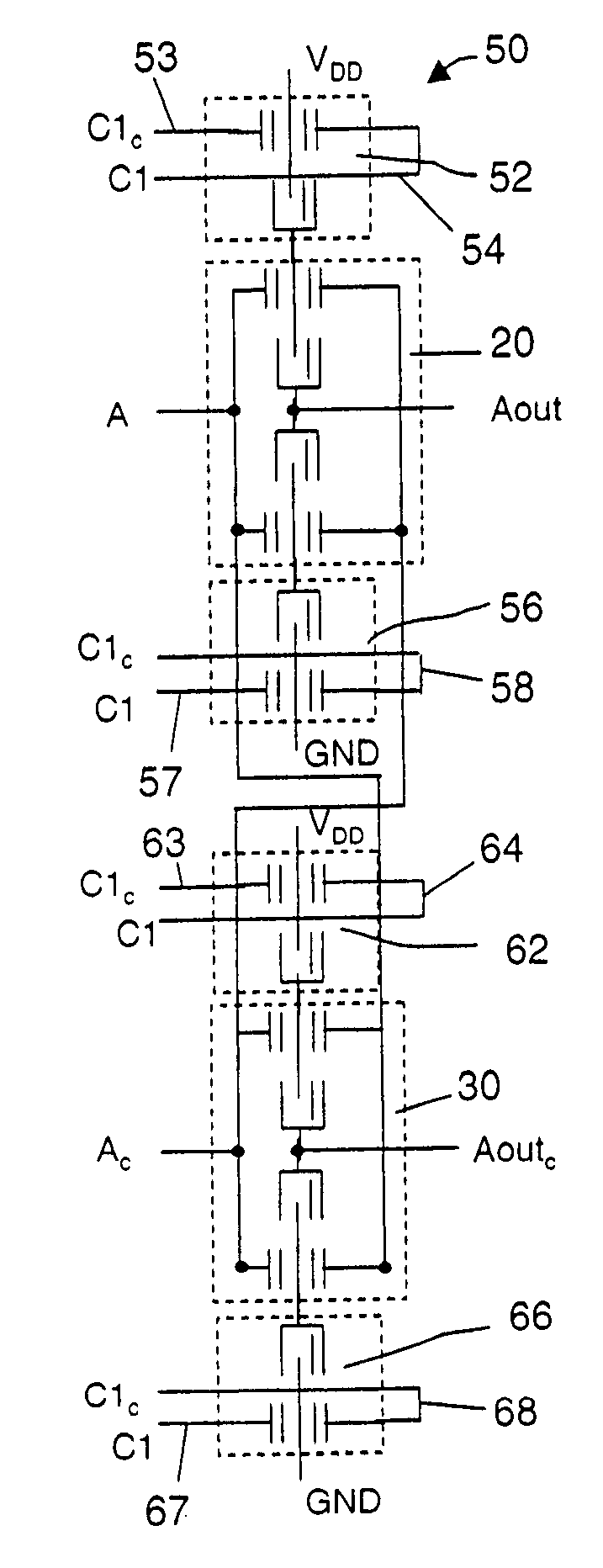 Tri-state circuit using nanotube switching elements