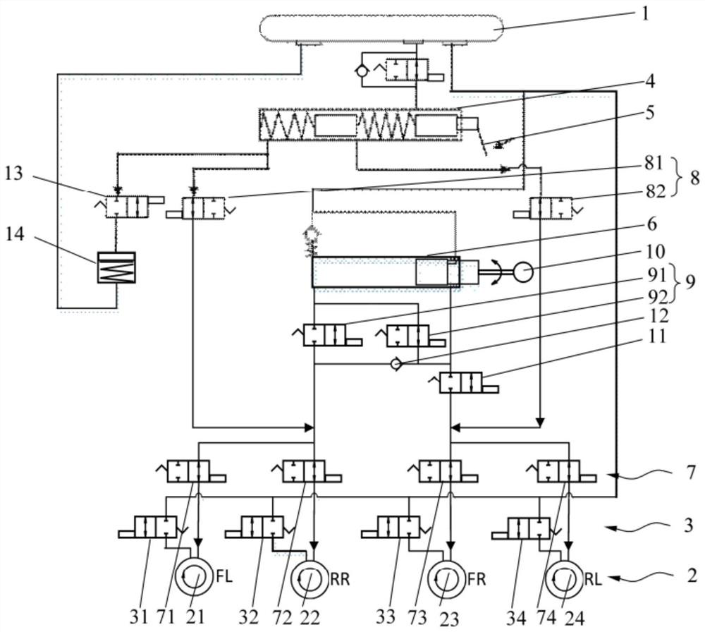 Hydraulic braking system and hydraulic braking control method