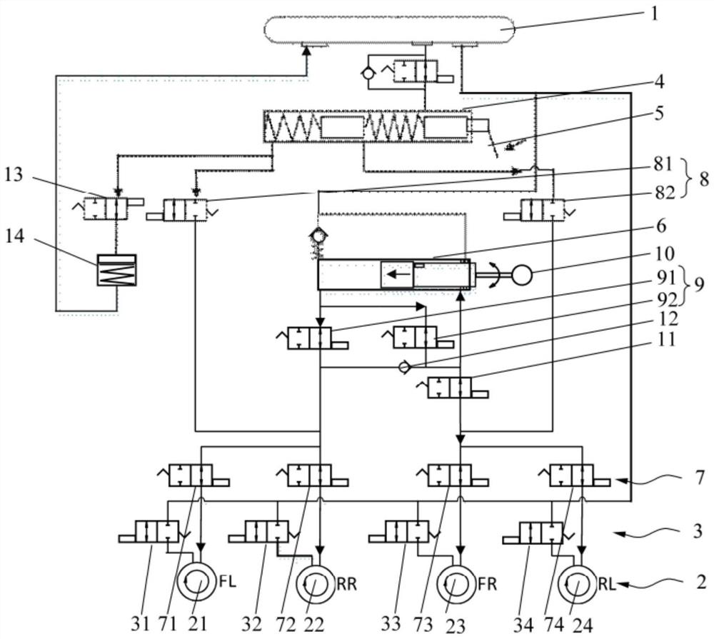 Hydraulic braking system and hydraulic braking control method