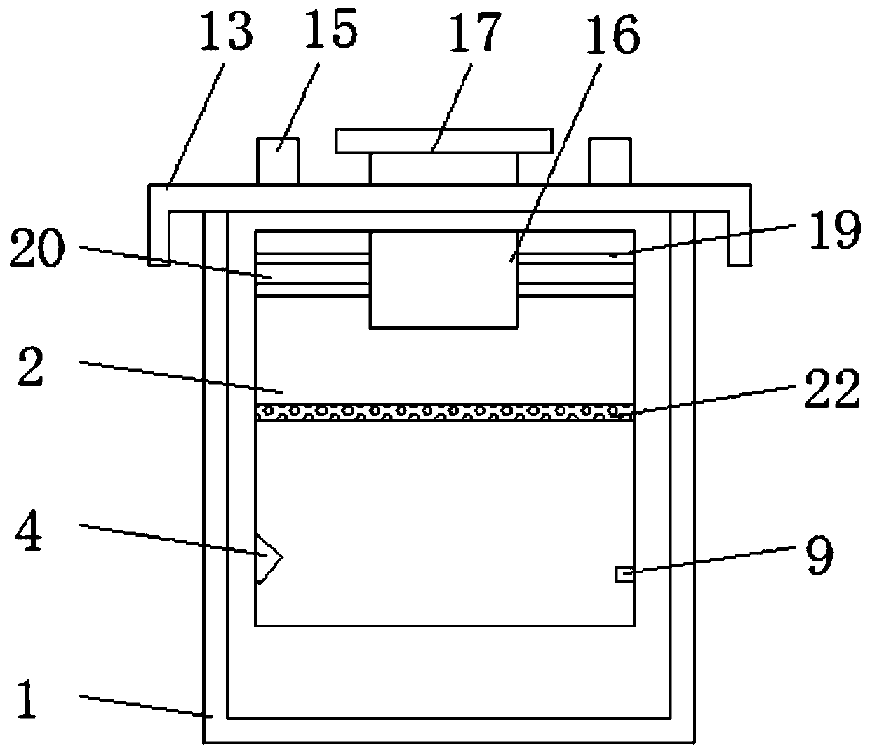 A treatment device for sewage odor