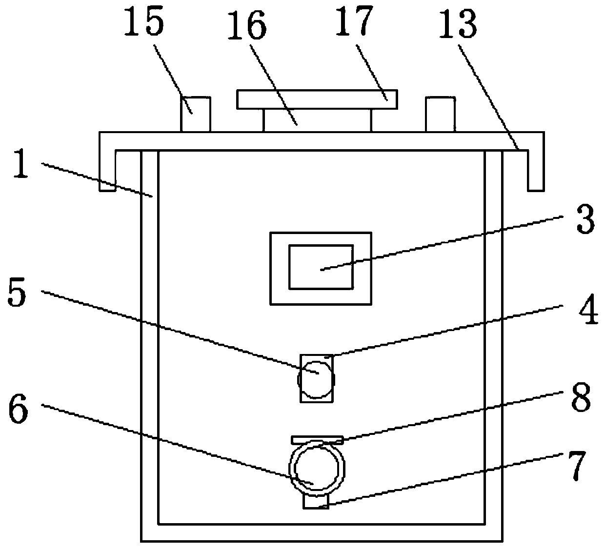 A treatment device for sewage odor