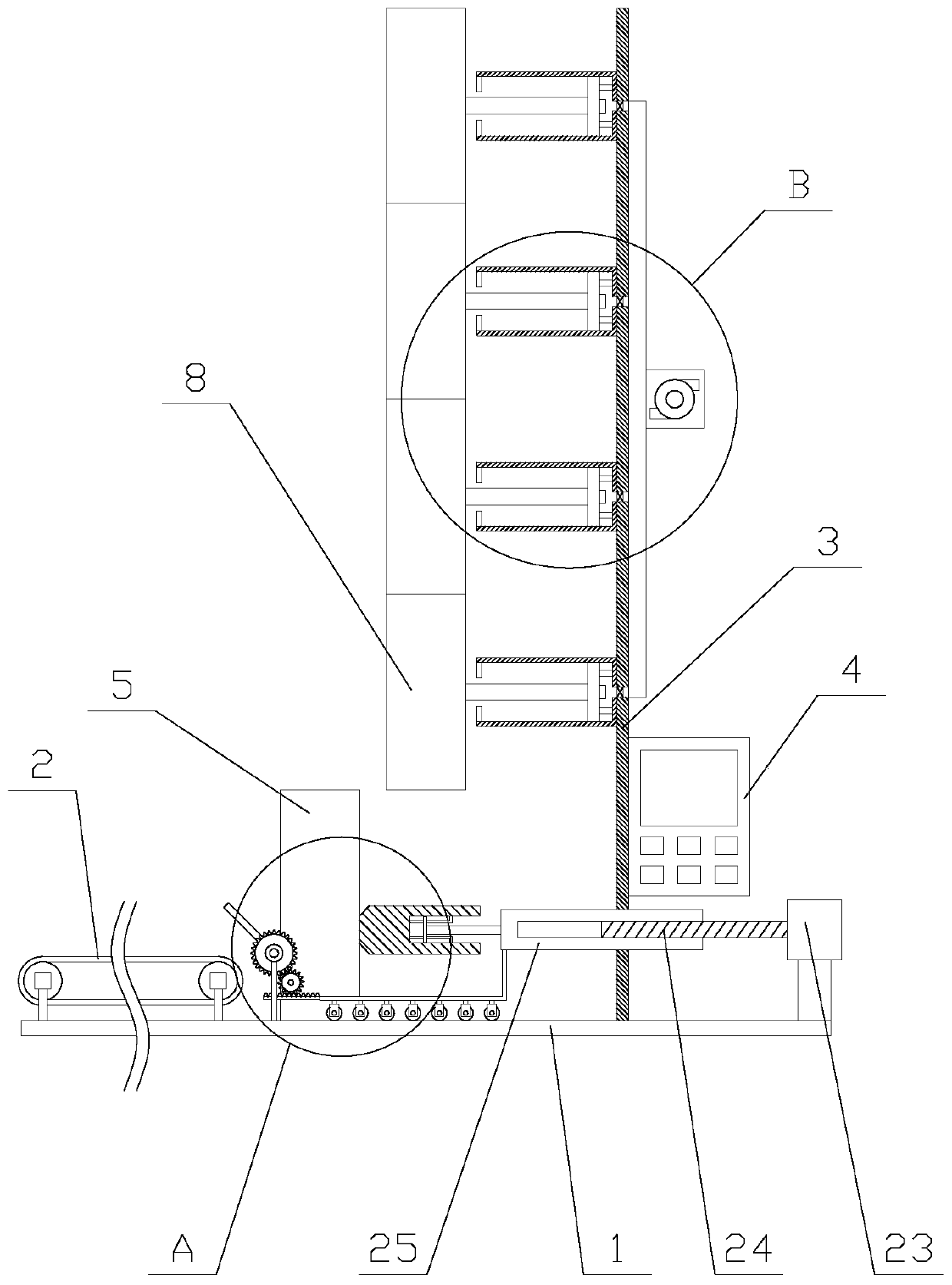 Material supply device with separation function for production line