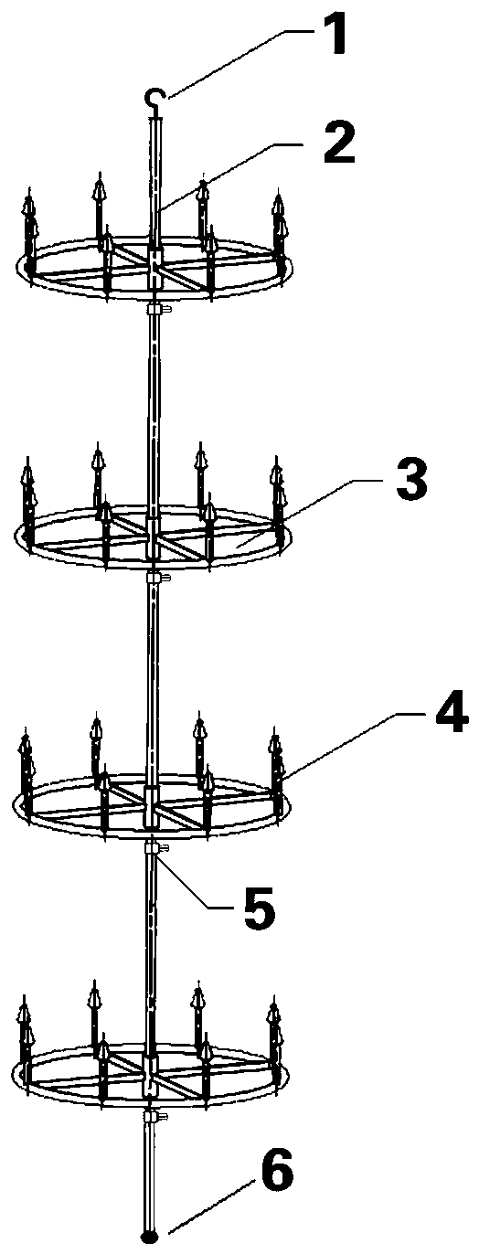 Rotary type multi-point auricularia auricula bag support rack