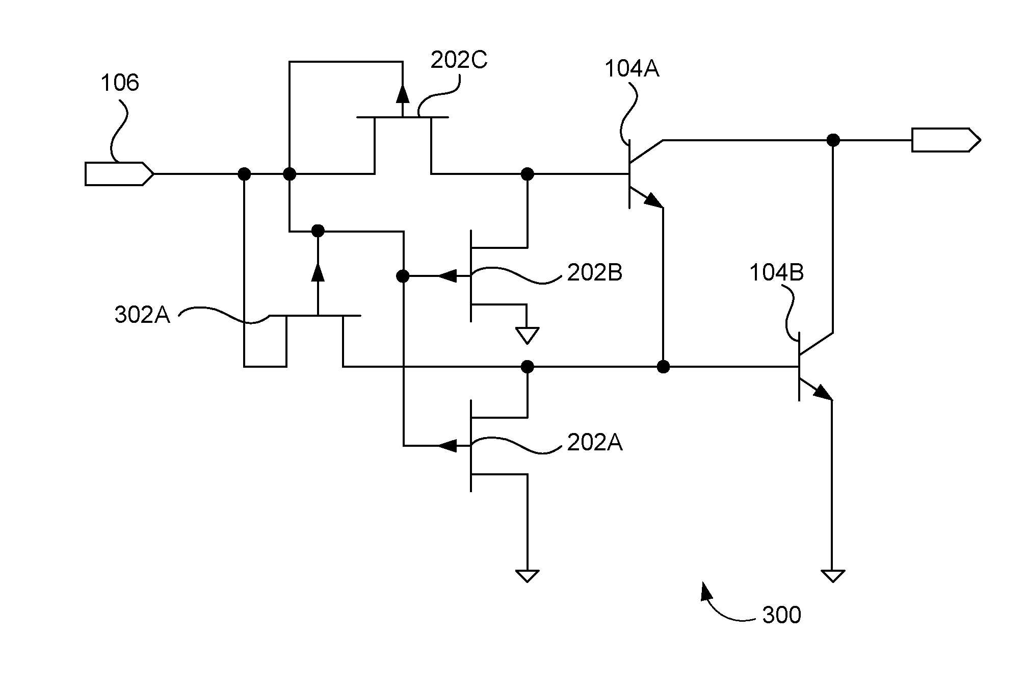 Configuration of jfet for base drive bipolar junction transistor with automatic compensation of beta variation