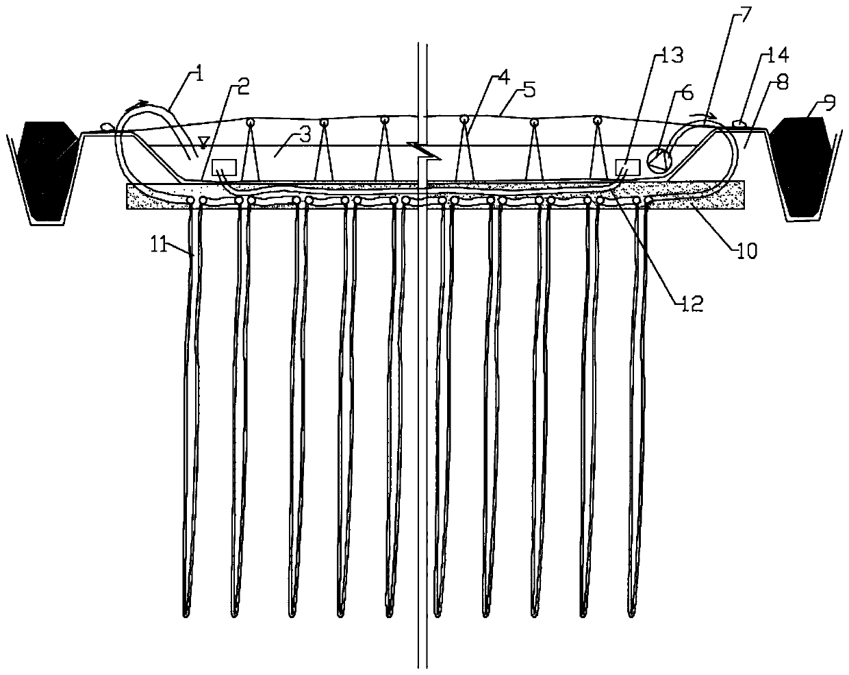 Heating and consolidation system for combined vacuum preloading and sealed and drying type solar water heater and construction method