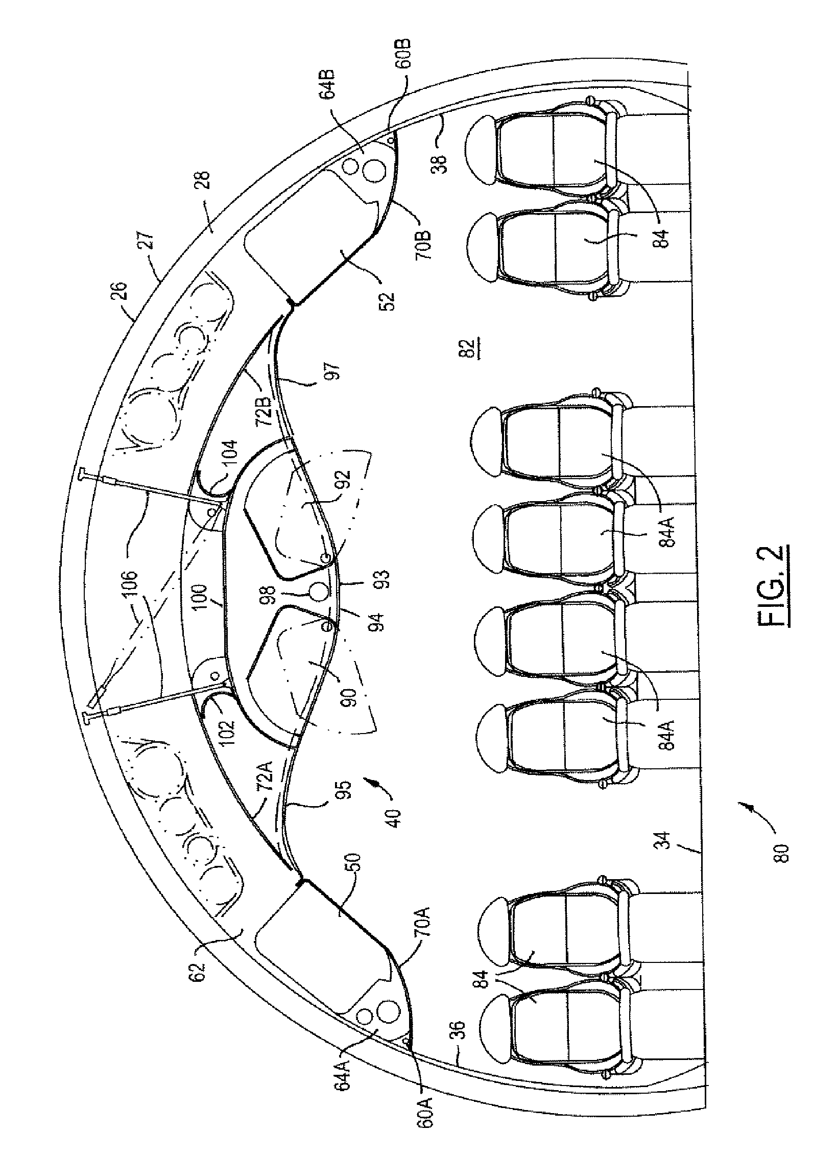 Airplane interior systems