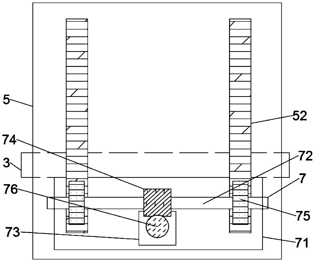 Material binding mechanism of pipe loading and carrying trolley and goods taking and fixing method