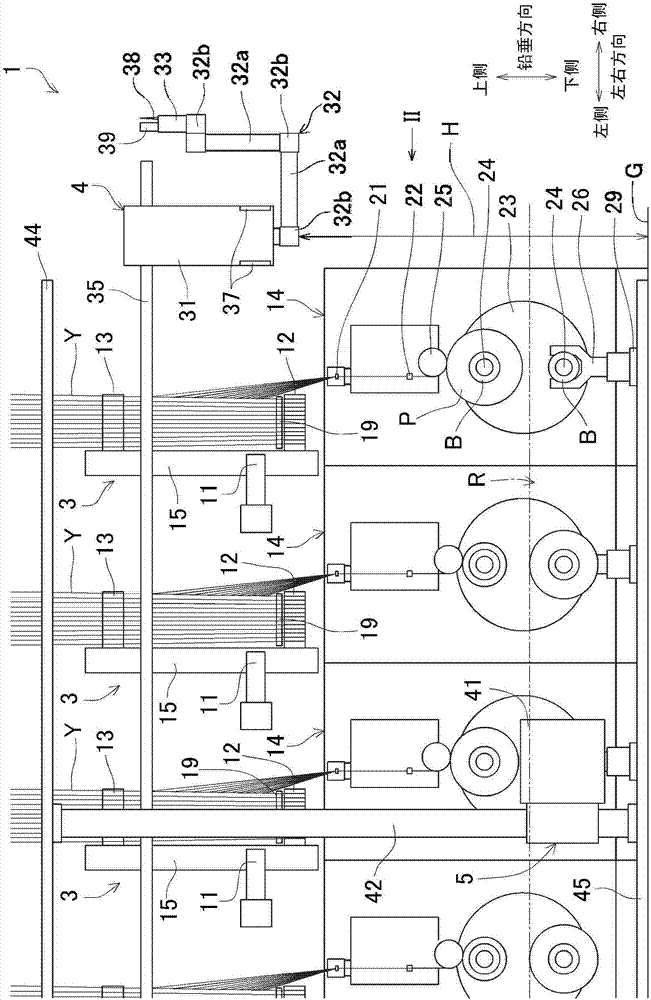 Spun yarn winding system